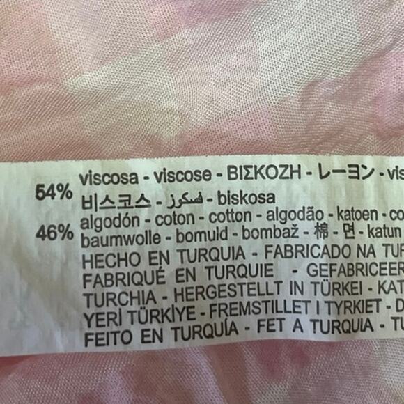 Zara Pink White Checkered Plaid Button Down Long Sleeve Shirt Blouse Top Size M - Picture 5 of 5